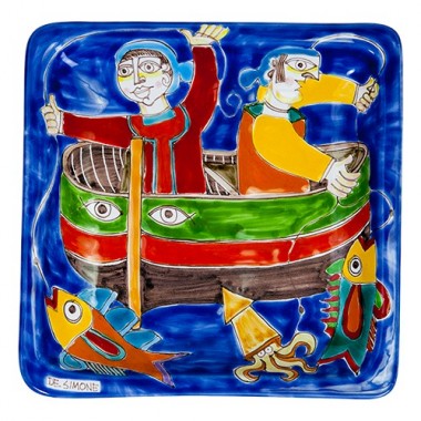 Piatto Quadrato 24x24 DS 10 Pescatori Piatto Quadrato 24x24 DS 10 Pescatori